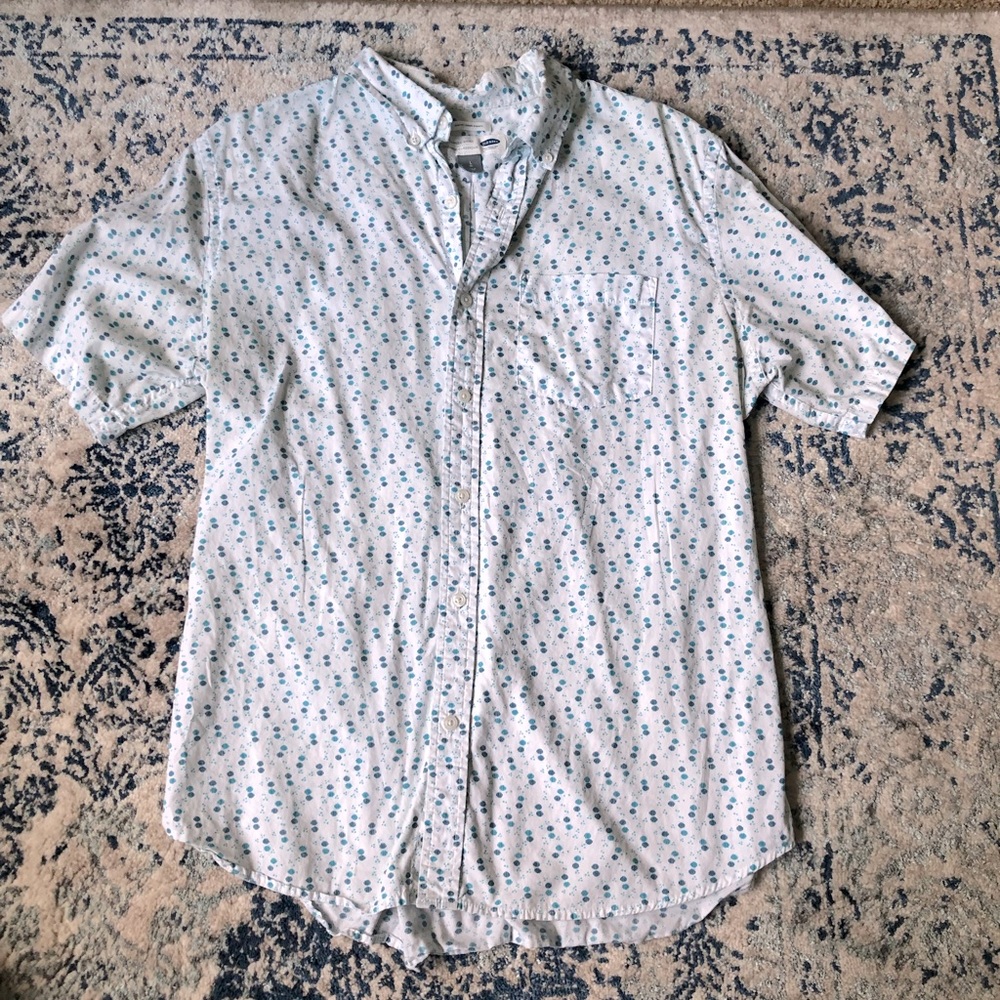 Printed Short Sleeve Button Down